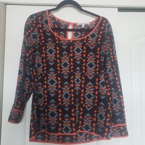 Collective Concepts Geo Long Sleeve Blouse